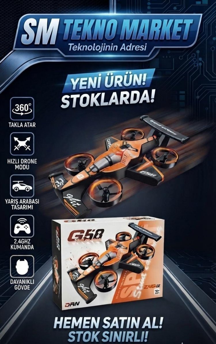 G58 DÖNÜŞÜMLÜ KUMANDALI ARABA VE DRONE 2 Sİ BİR ARADA