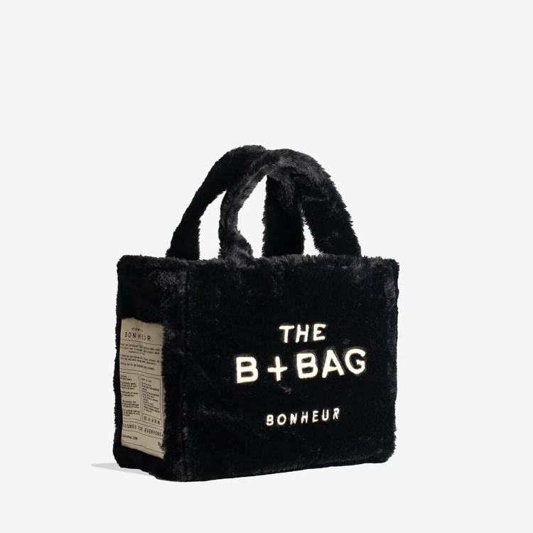 Bonheur Fluffy Sheep Beige Bag Black