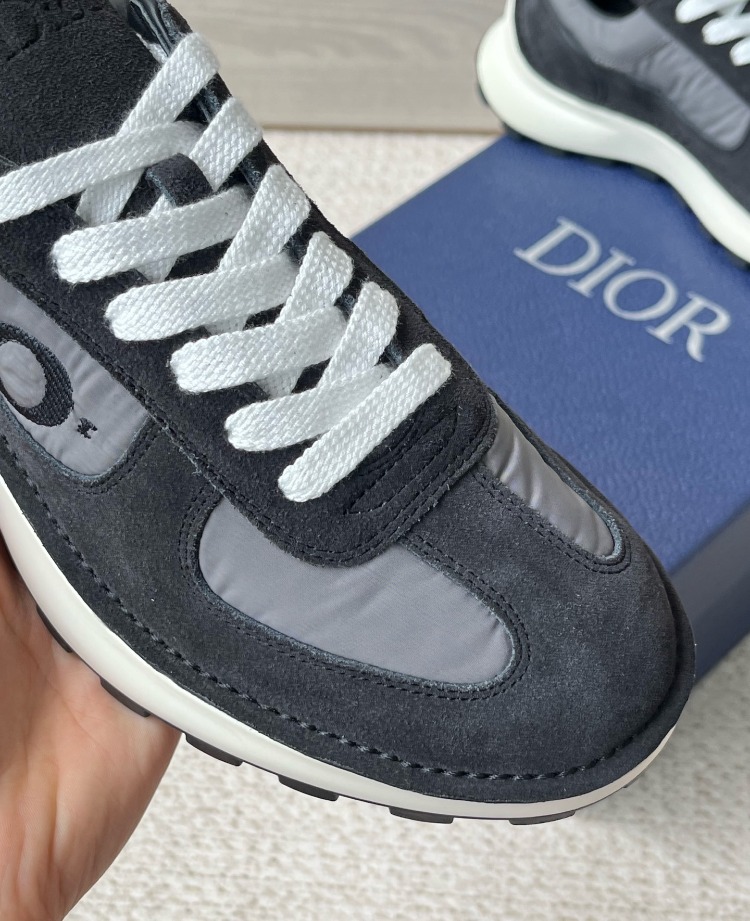 Squash Sneaker Black Suede Calfskin and Gray Leather 39-45