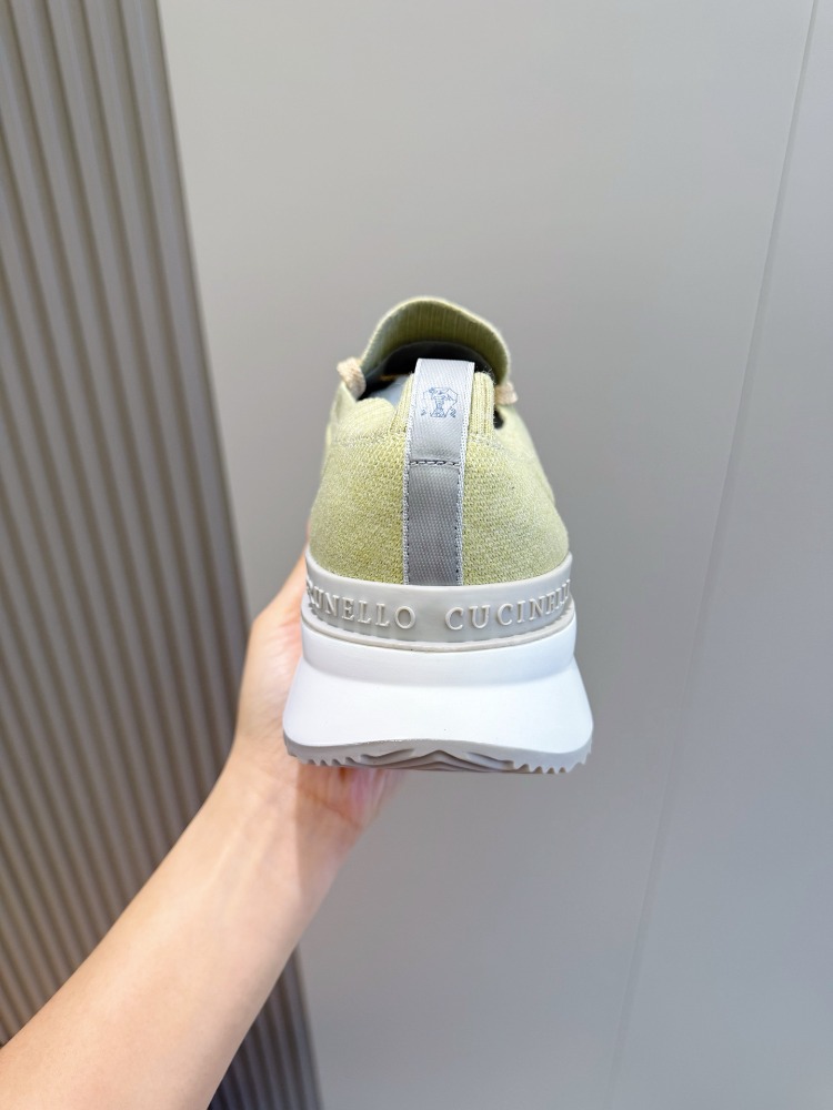 Brunello Cucinelli Knit Panelled Sneakers | Green 38-45