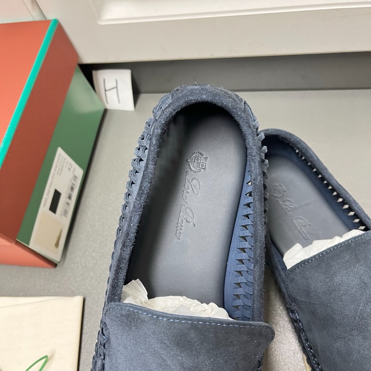 Loro Piana Summer Walk Loafer Suede Blue 39-45