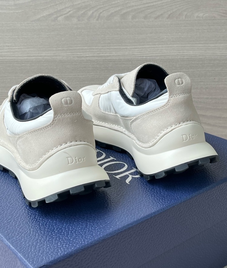 Squash Sneaker Gray Suede Calfskin and White Technical Fabric 39-45