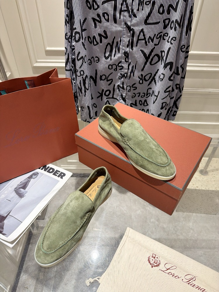 Loro Piana Summer Walk Loafer Suede Verde-Acqua 38-46