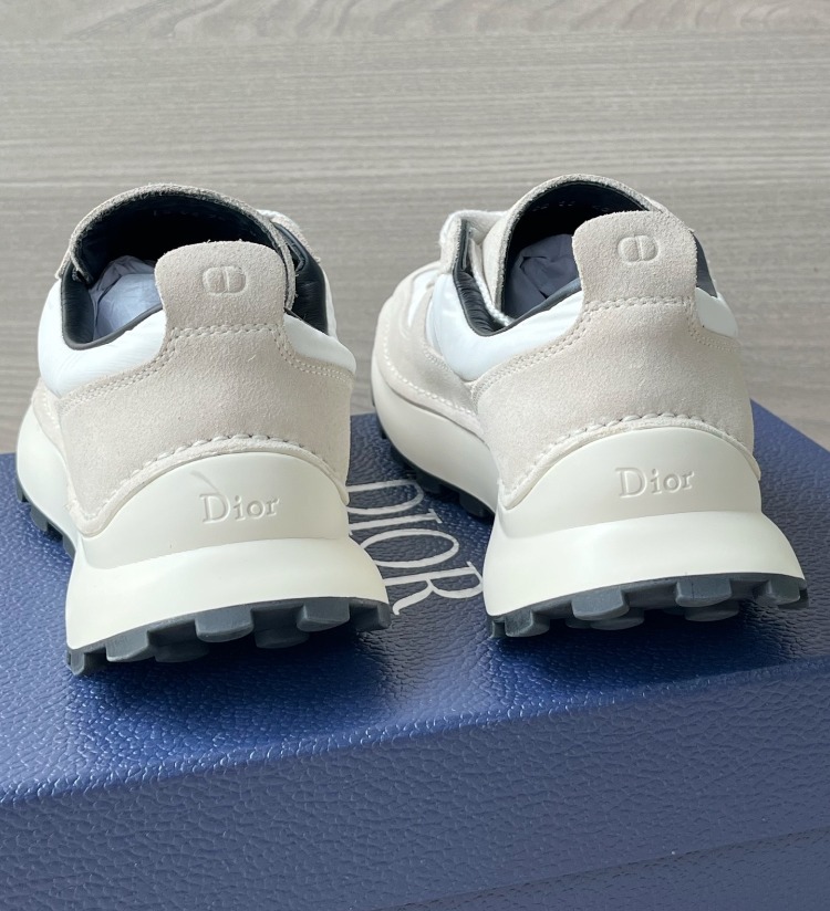 Squash Sneaker Gray Suede Calfskin and White Technical Fabric 39-45
