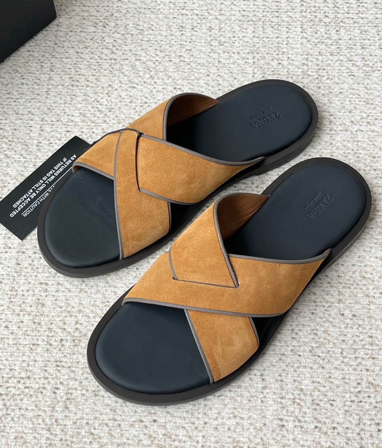 Zegna Almond Suede Sandal 39-45