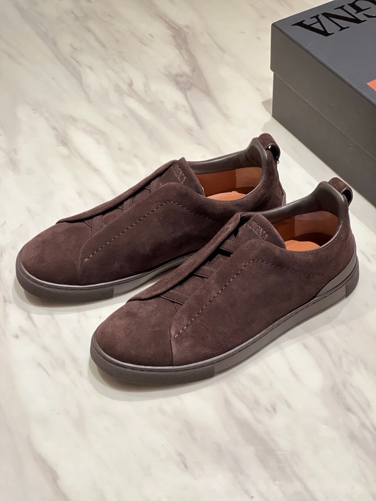 Zegna Brown Suede Triple Stitch™ Sneakers 39-46
