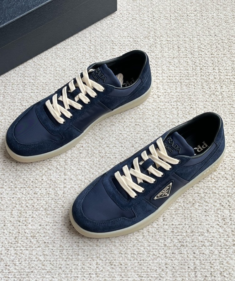 Prada Mavi Erkek Downtown Mavi Re-Nylon ve Süet Erkek Spor Ayakkabı 39-45