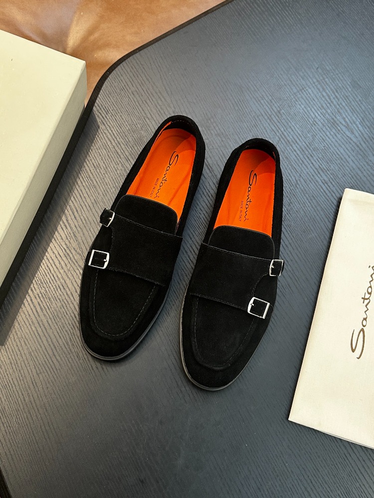 Santoni Süet Kemerli Loafer Erkek Ayakkabı 39-45