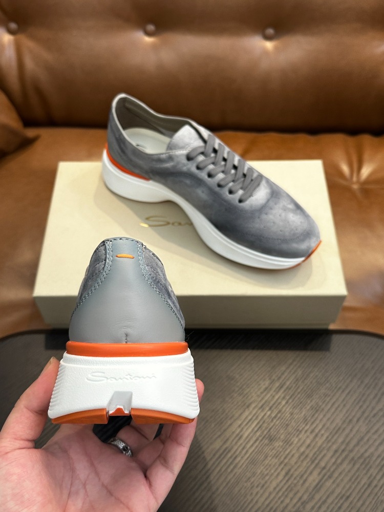 Santoni Erkek Bağcıklı Deri Sneaker Ayakkabı 39-45