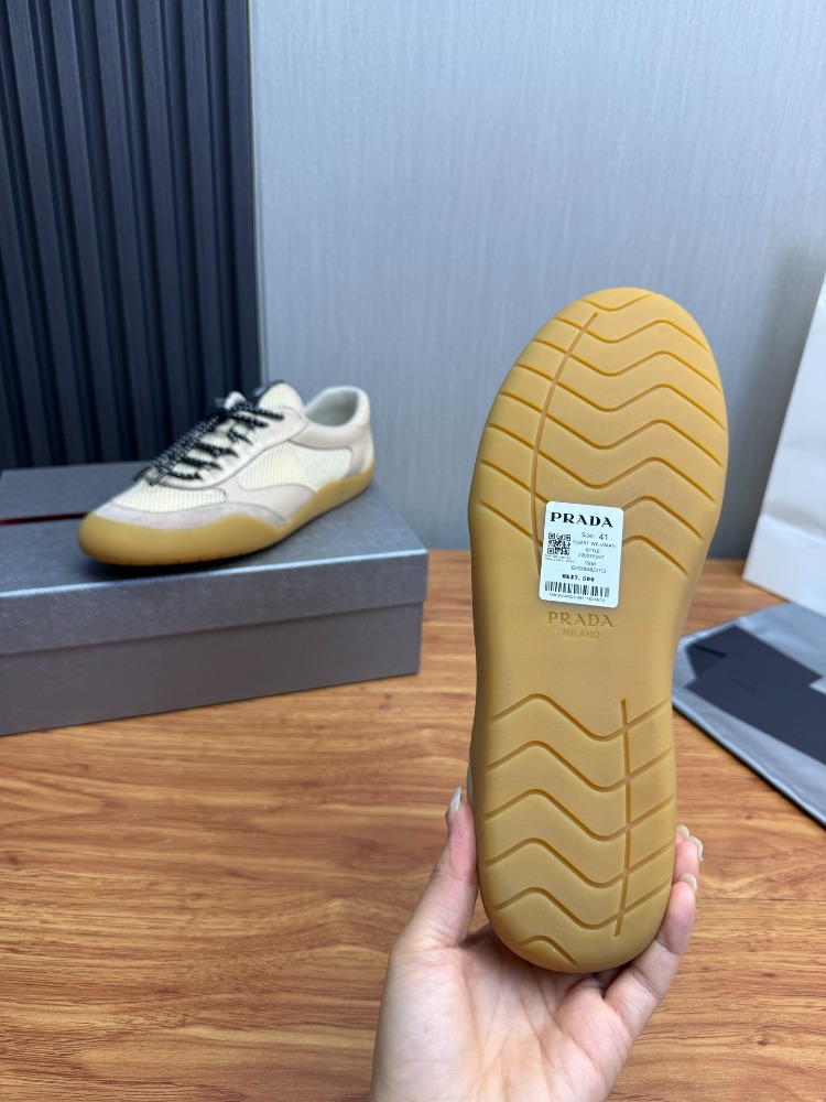 Prada Nötr Erkek Speedrock Deri ve File Erkek Spor Ayakkabı 39-45