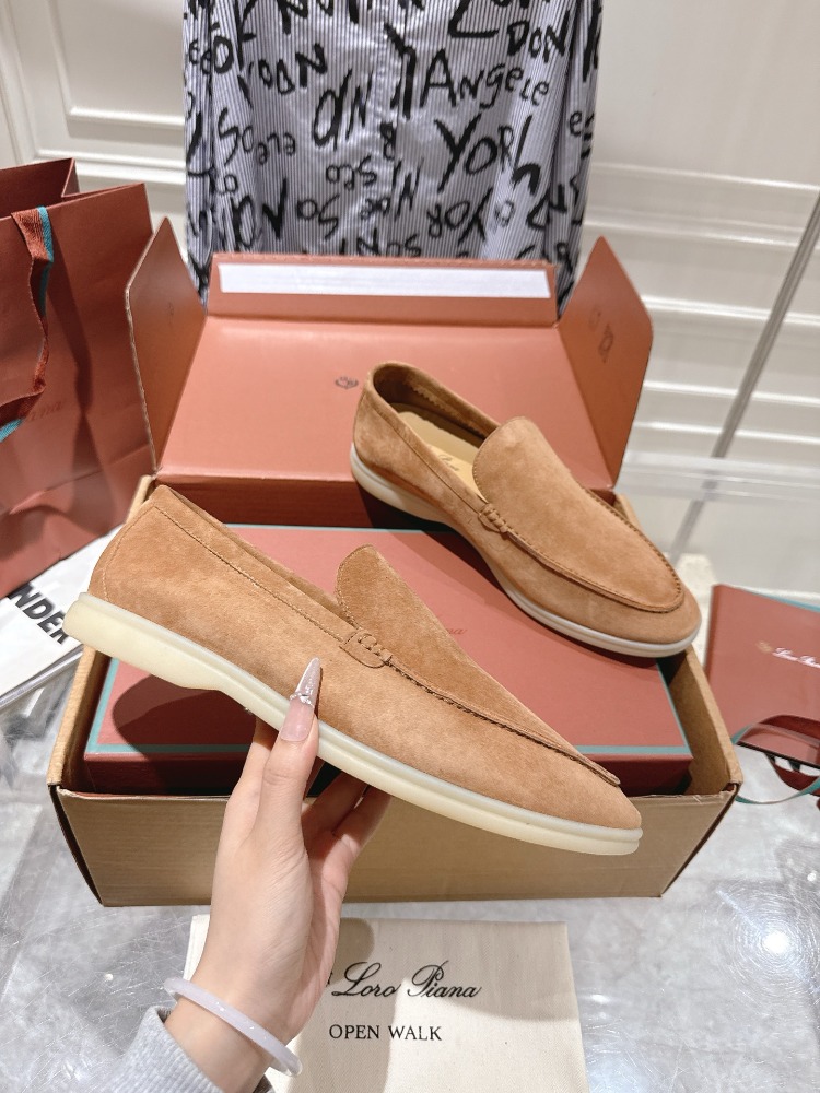 Loro Piana Summer Walk Loafer Suede Light Wood Smoke 39-46