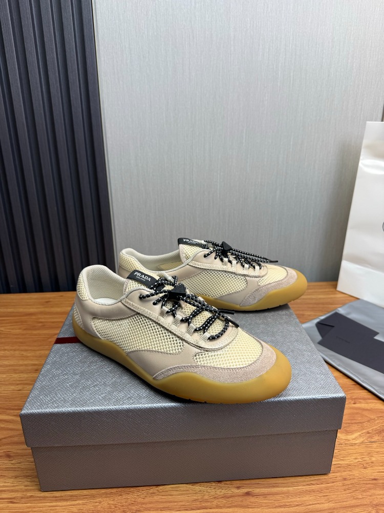 Prada Nötr Erkek Speedrock Deri ve File Erkek Spor Ayakkabı 39-45