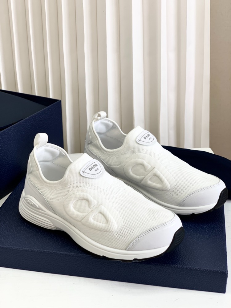 Dior Men's B30 Countdown Techical Mesh & Fabric White Slip On Sneakers 38-45