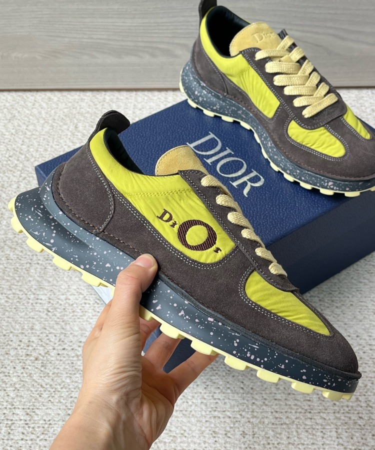 Squash Sneaker Brown and Yellow Suede Calfskin