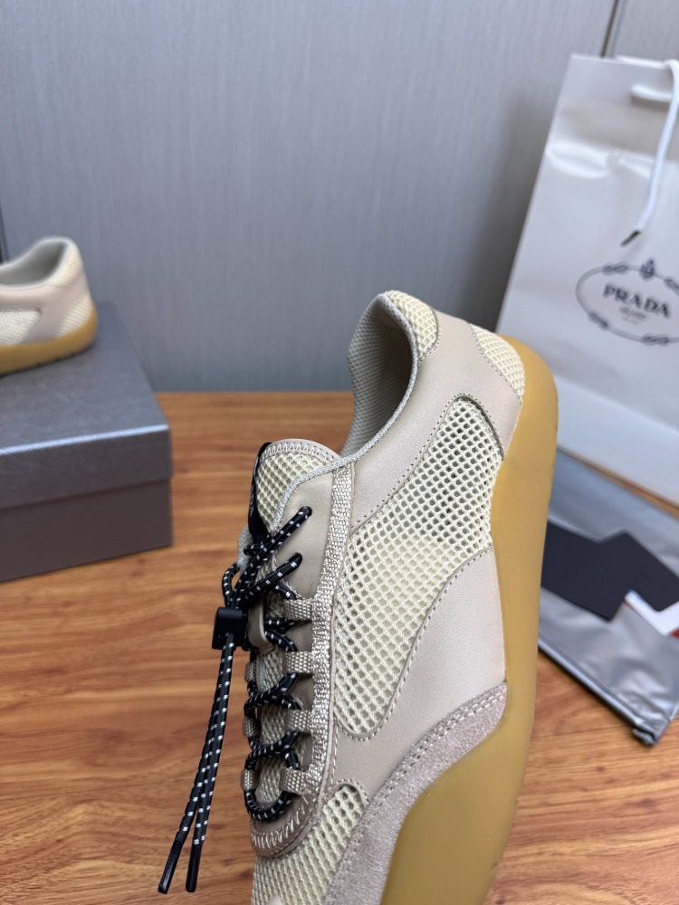 Prada Nötr Erkek Speedrock Deri ve File Erkek Spor Ayakkabı 39-45