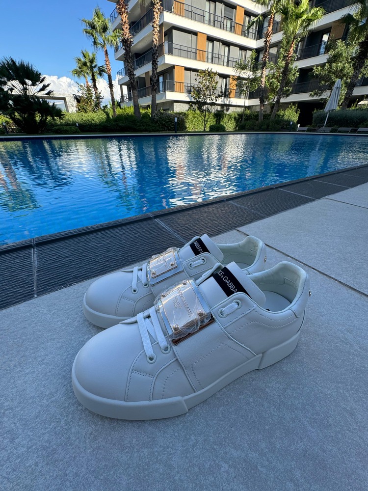 Dolce Gabbana Iron Portofino Leather Sneakers