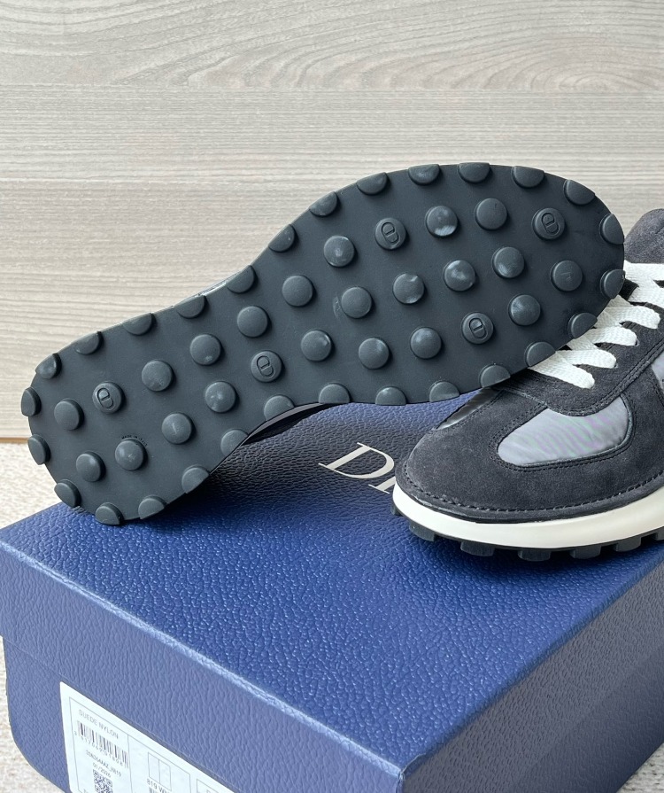 Squash Sneaker Black Suede Calfskin and Gray Leather 39-45