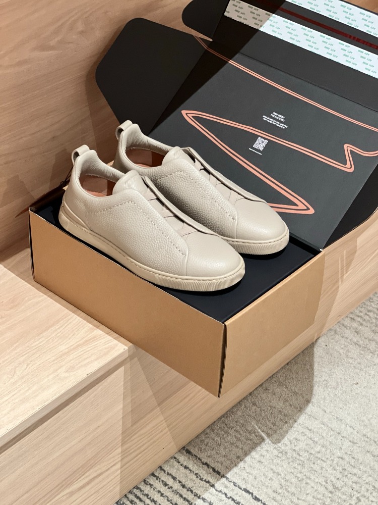 Zegna Beige Deerskin Triple Stitch™ Sneakers 39-46