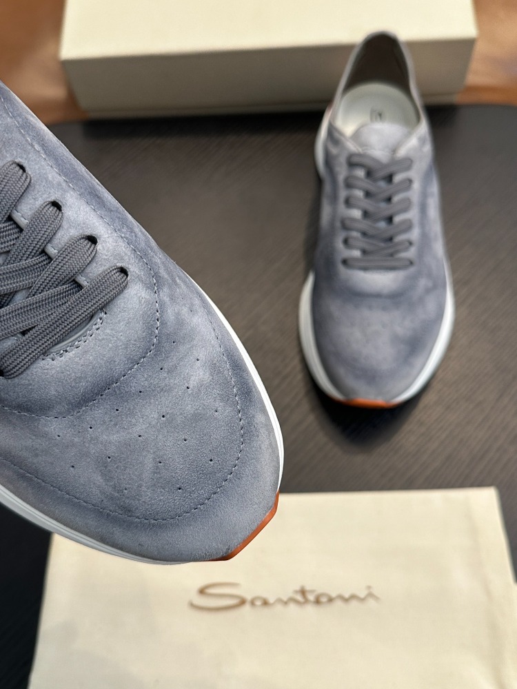 Santoni Erkek Bağcıklı Deri Sneaker Ayakkabı 39-45