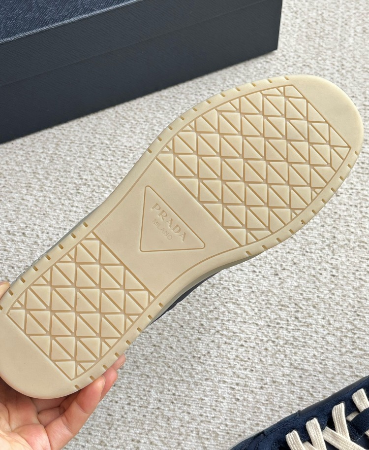 Prada Mavi Erkek Downtown Mavi Re-Nylon ve Süet Erkek Spor Ayakkabı 39-45