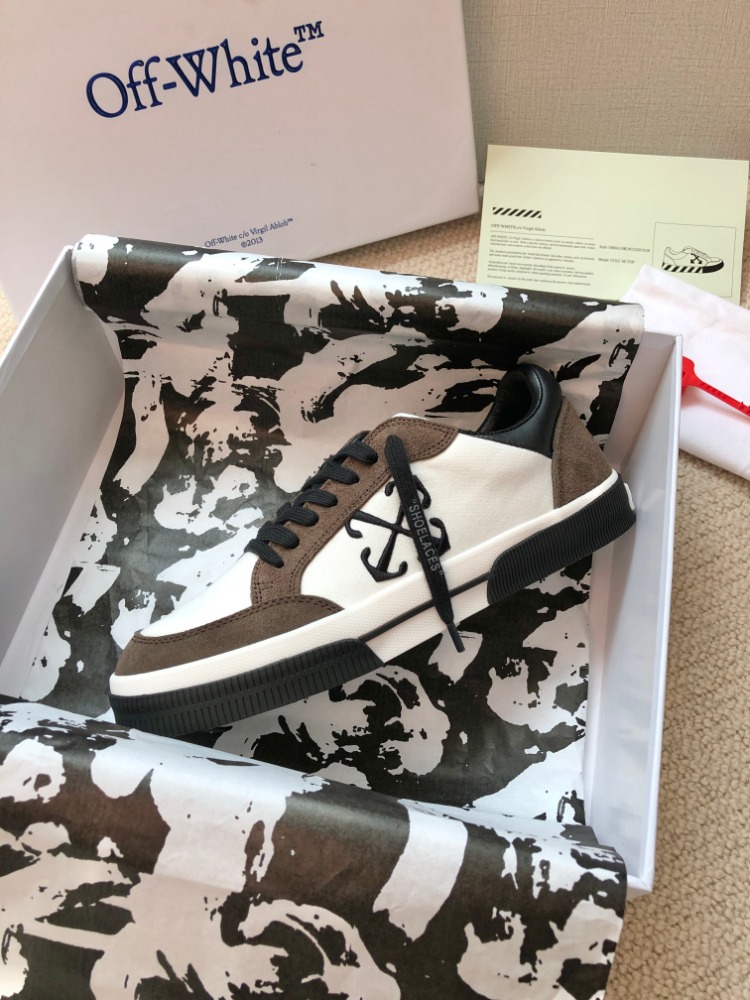 OFF-WHITE New Low Vulcanized Suede Brown&White 35-45