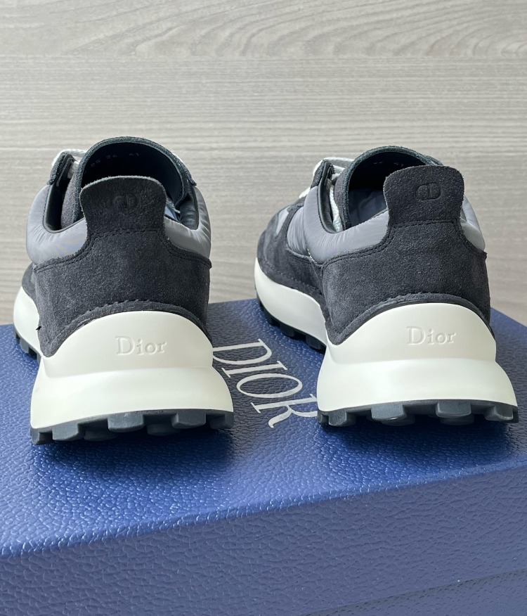 Squash Sneaker Black Suede Calfskin and Gray Leather 39-45