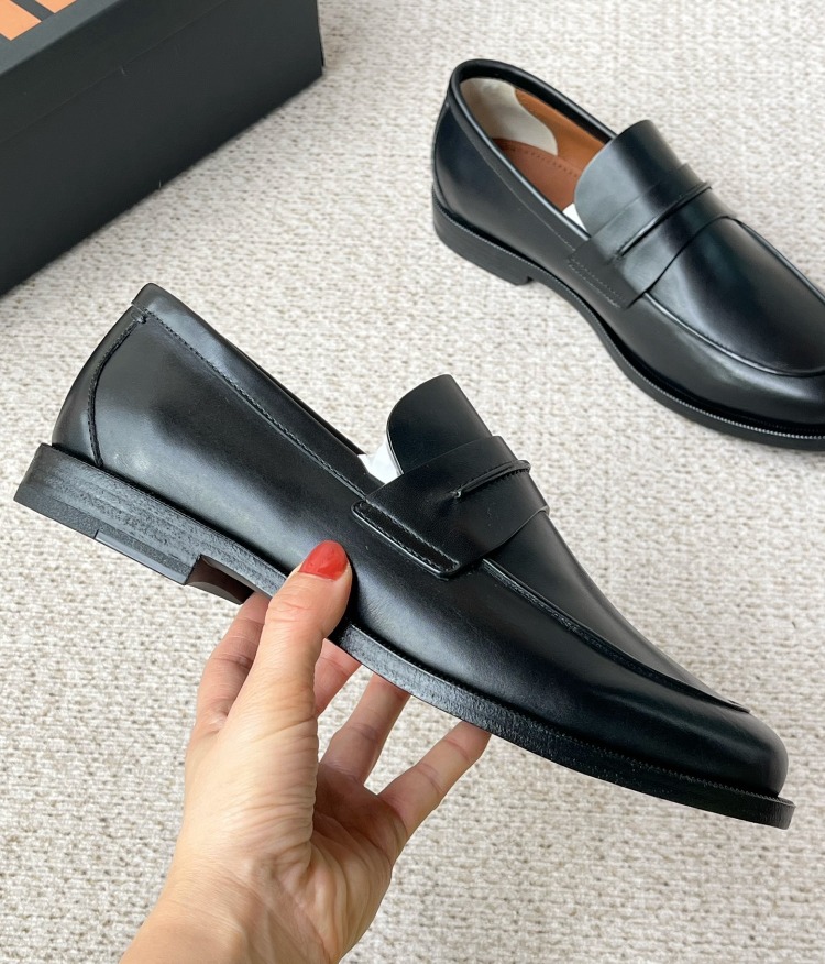Zegna Black Leather Mocassin Corso Loafers 39-45