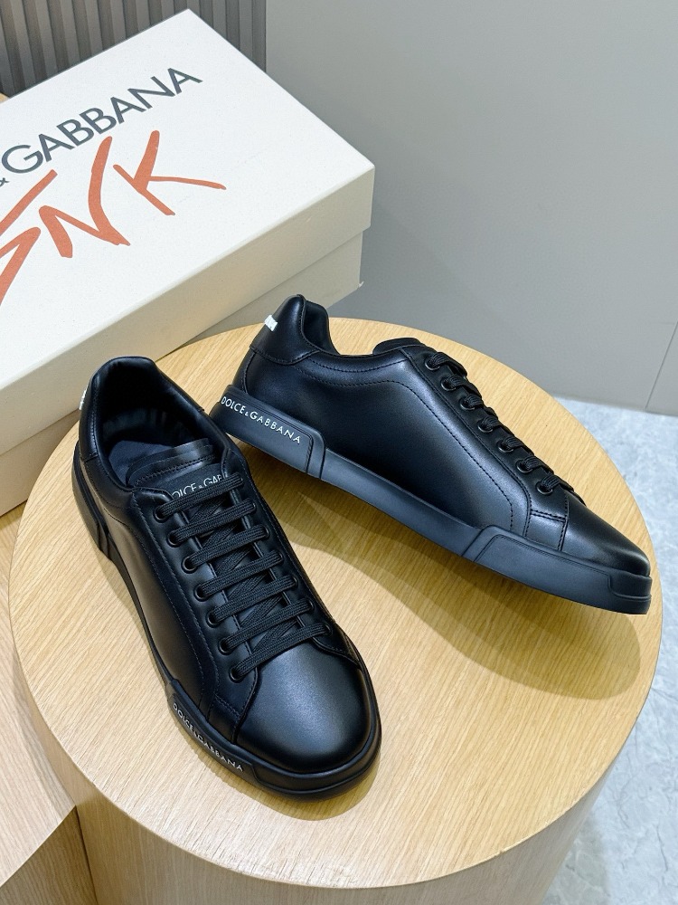 Dolce&Gabbana Siyah Erkek Portofino Siyah Erkek Deri Sneaker 38-45