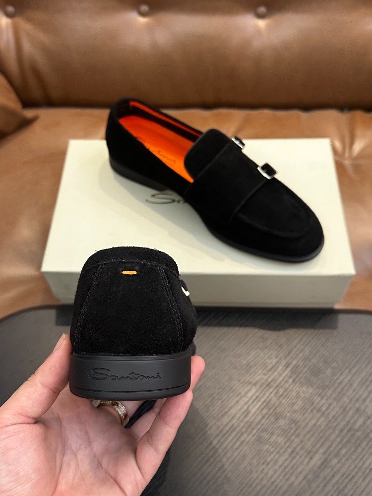 Santoni Süet Kemerli Loafer Erkek Ayakkabı 39-45