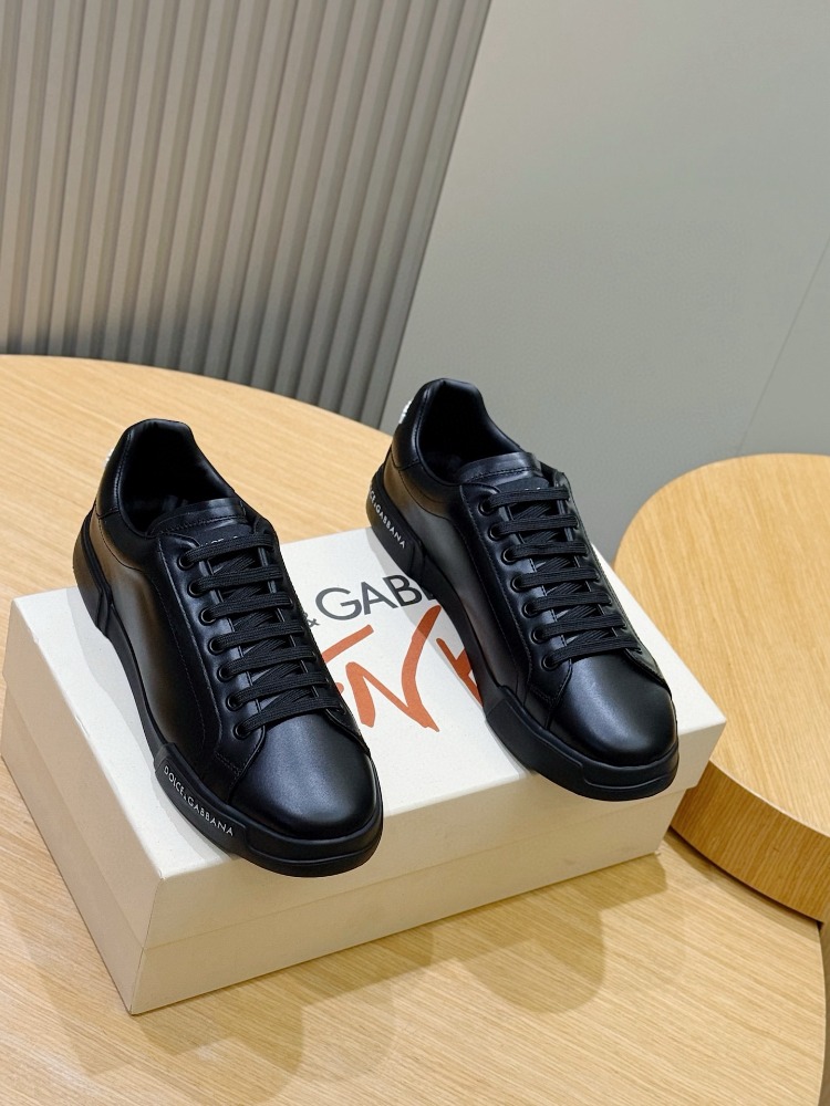 Dolce&Gabbana Siyah Erkek Portofino Siyah Erkek Deri Sneaker 38-45