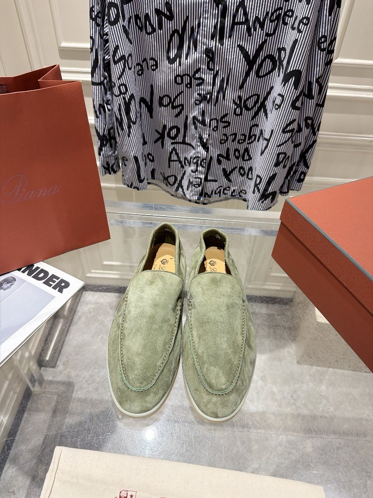 Loro Piana Summer Walk Loafer Suede Verde-Acqua 38-46
