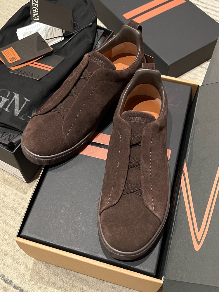 Zegna Brown Suede Triple Stitch™ Sneakers 39-46
