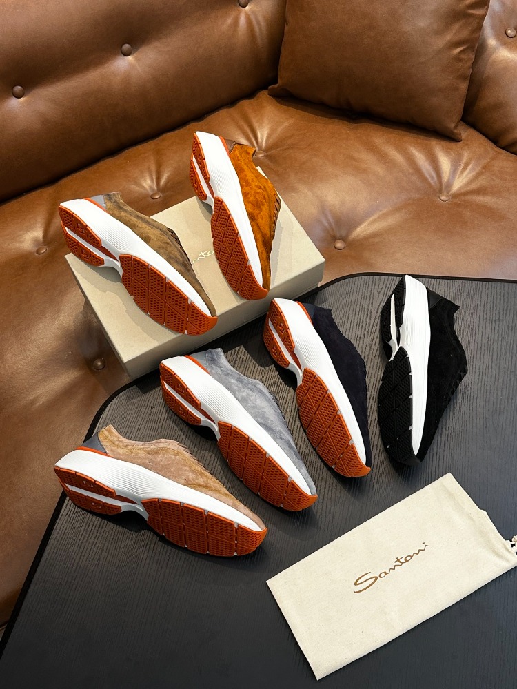 Santoni Erkek Bağcıklı Deri Sneaker Ayakkabı 39-45