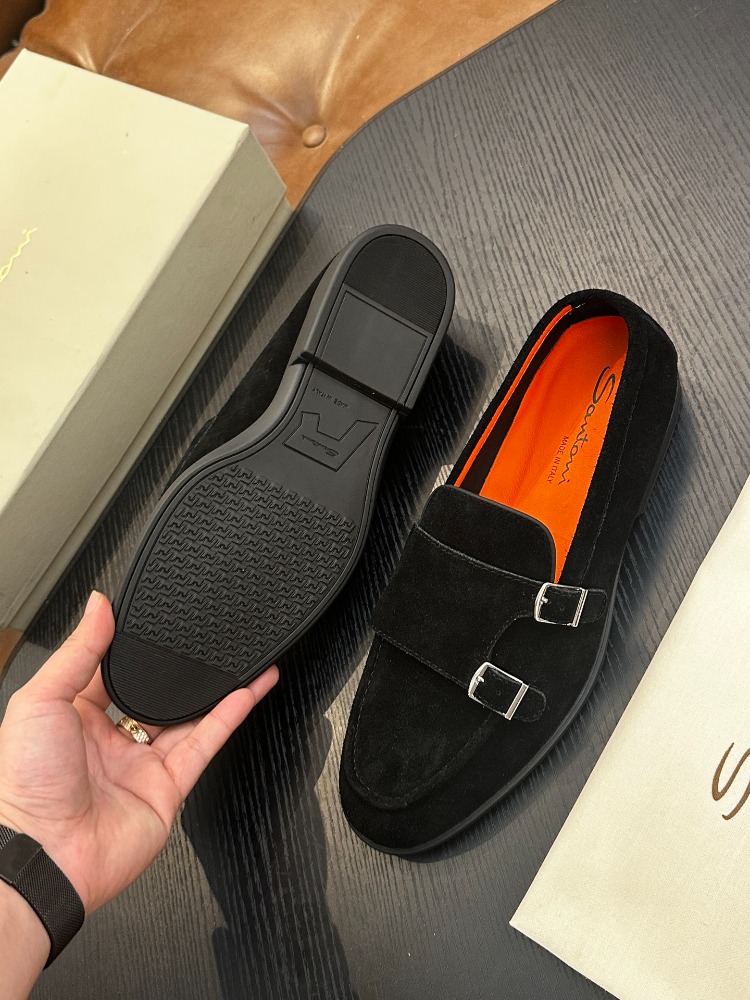 Santoni Süet Kemerli Loafer Erkek Ayakkabı 39-45