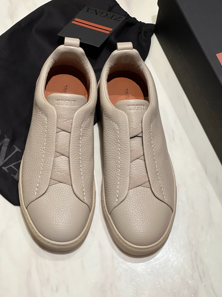 Zegna Beige Deerskin Triple Stitch™ Sneakers 39-46