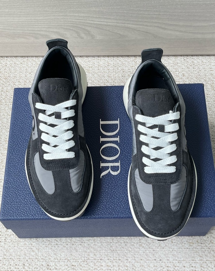 Squash Sneaker Black Suede Calfskin and Gray Leather 39-45