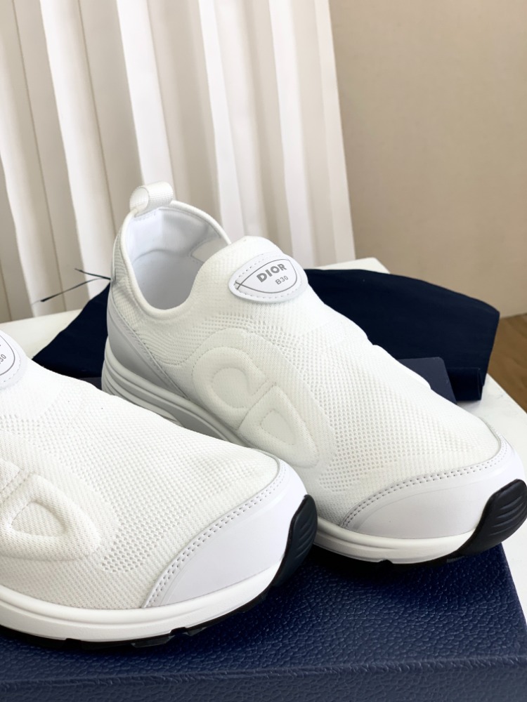 Dior Men's B30 Countdown Techical Mesh & Fabric White Slip On Sneakers 38-45