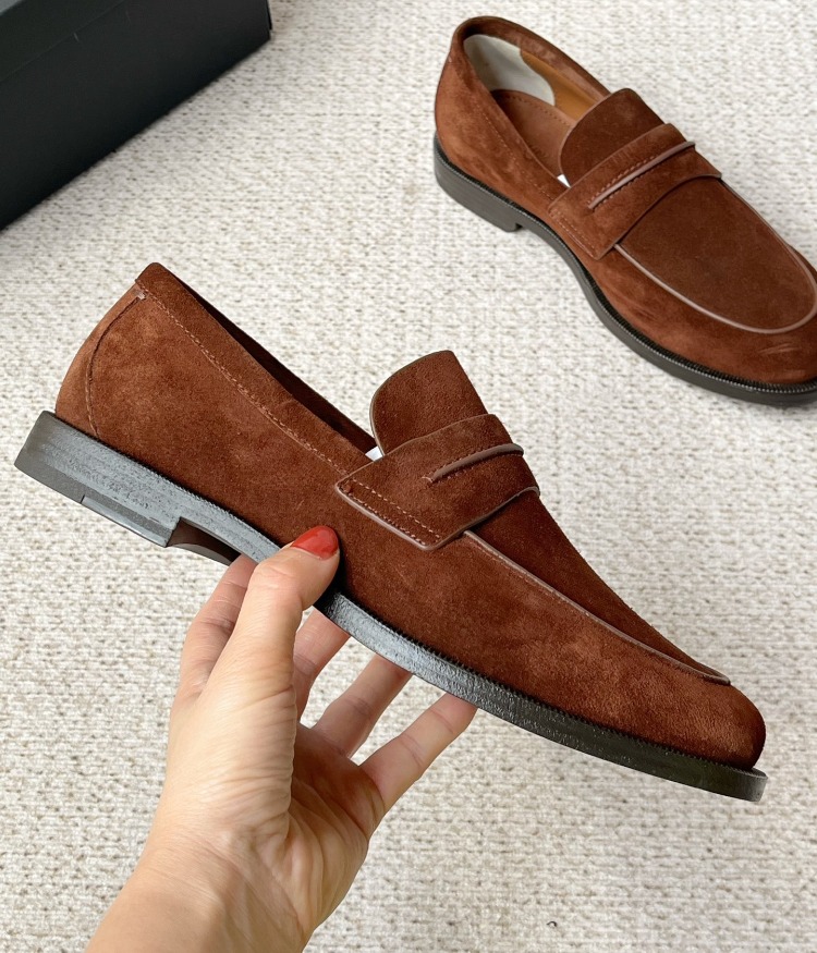 Zegna Dark Brown Suede Mocassin Corso Loafers 39-45