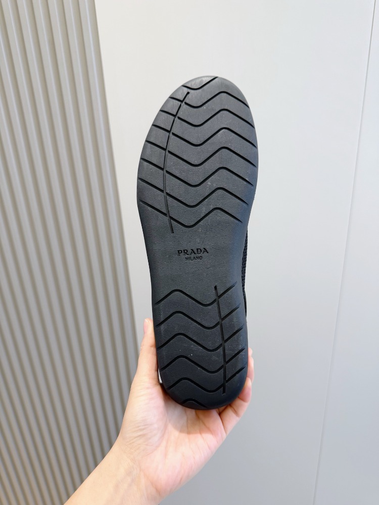 Prada Speedrock Siyah Deri ve File Erkek Spor Ayakkabı 39-45