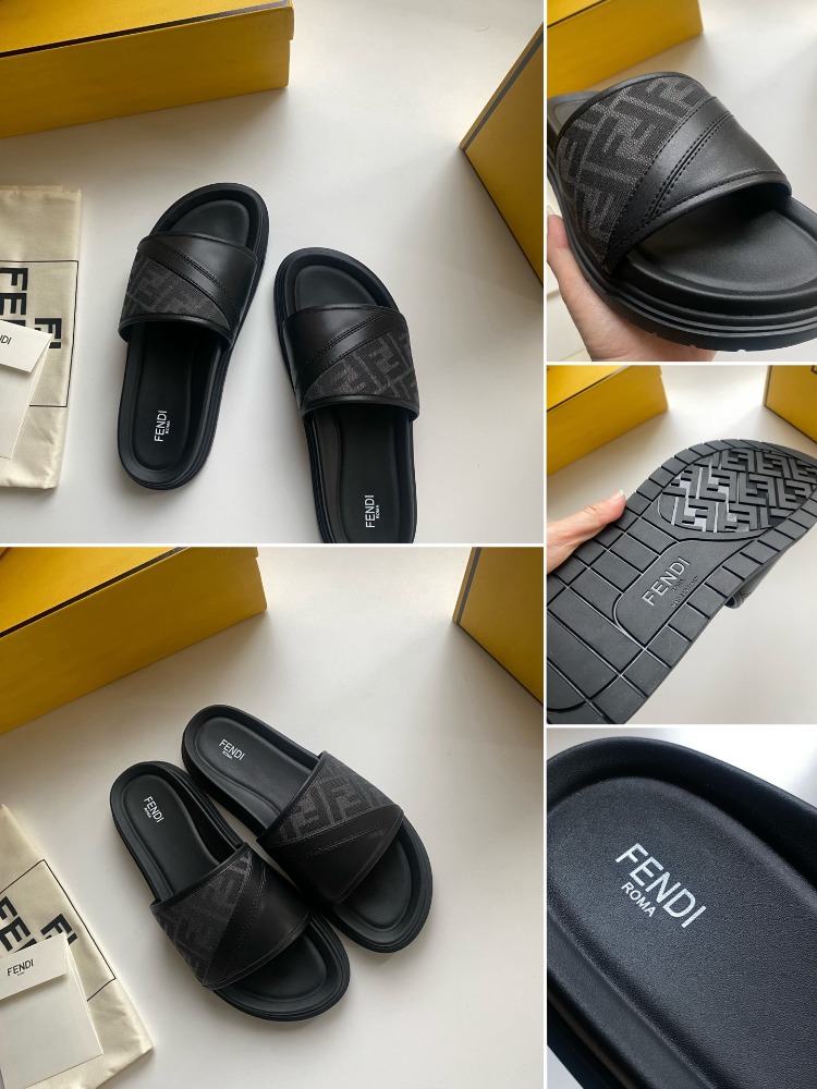 Fendi Siyah Logolu Erkek Terlik 39-46