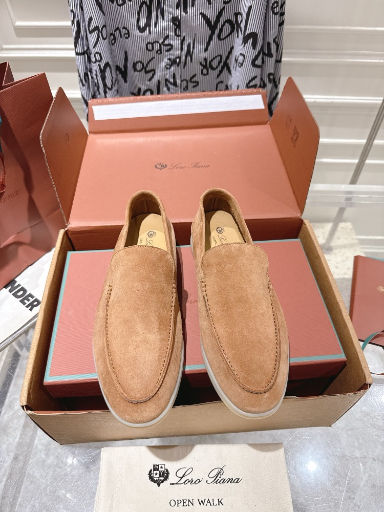 Loro Piana Summer Walk Loafer Suede Light Wood Smoke 39-46