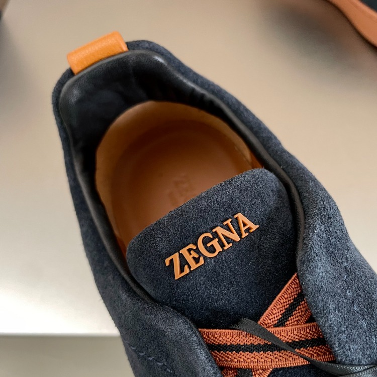 Zegna Black Suede Triple Stitch Sneakers 39-46