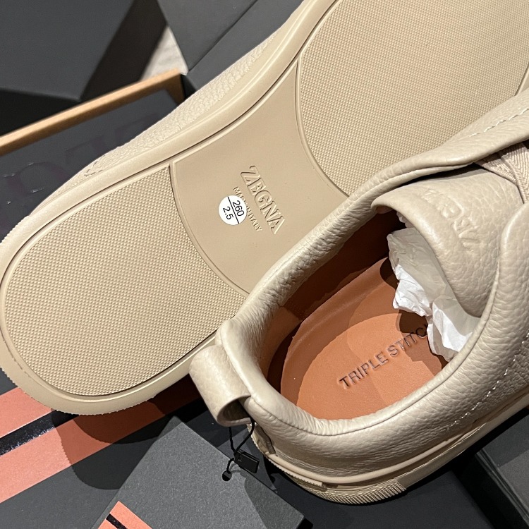 Zegna Beige Deerskin Triple Stitch™ Sneakers 39-46