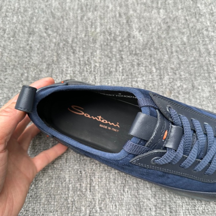 Santoni Sport Lacivert Erkek Deri Sneaker 39-47