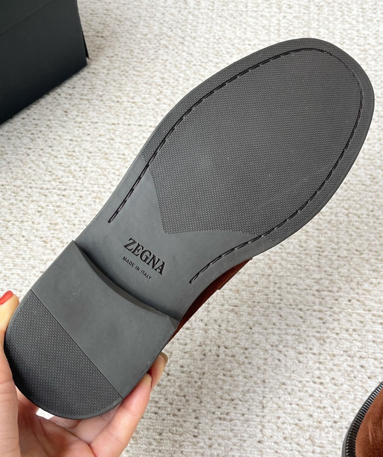 Zegna Dark Brown Suede Mocassin Corso Loafers 39-45