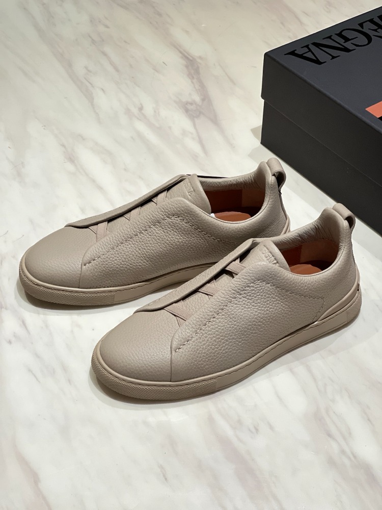 Zegna Beige Deerskin Triple Stitch™ Sneakers 39-46