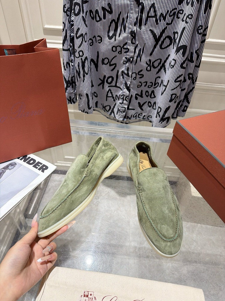 Loro Piana Summer Walk Loafer Suede Verde-Acqua 38-46