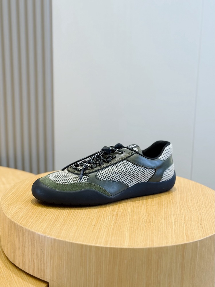 Prada Speedrock Yeşil Deri ve File Erkek Spor Ayakkabı 39-45