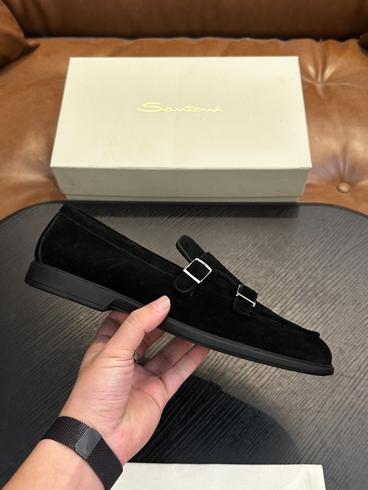 Santoni Süet Kemerli Loafer Erkek Ayakkabı 39-45