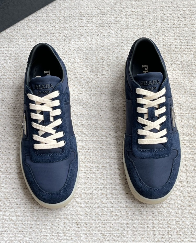 Prada Mavi Erkek Downtown Mavi Re-Nylon ve Süet Erkek Spor Ayakkabı 39-45